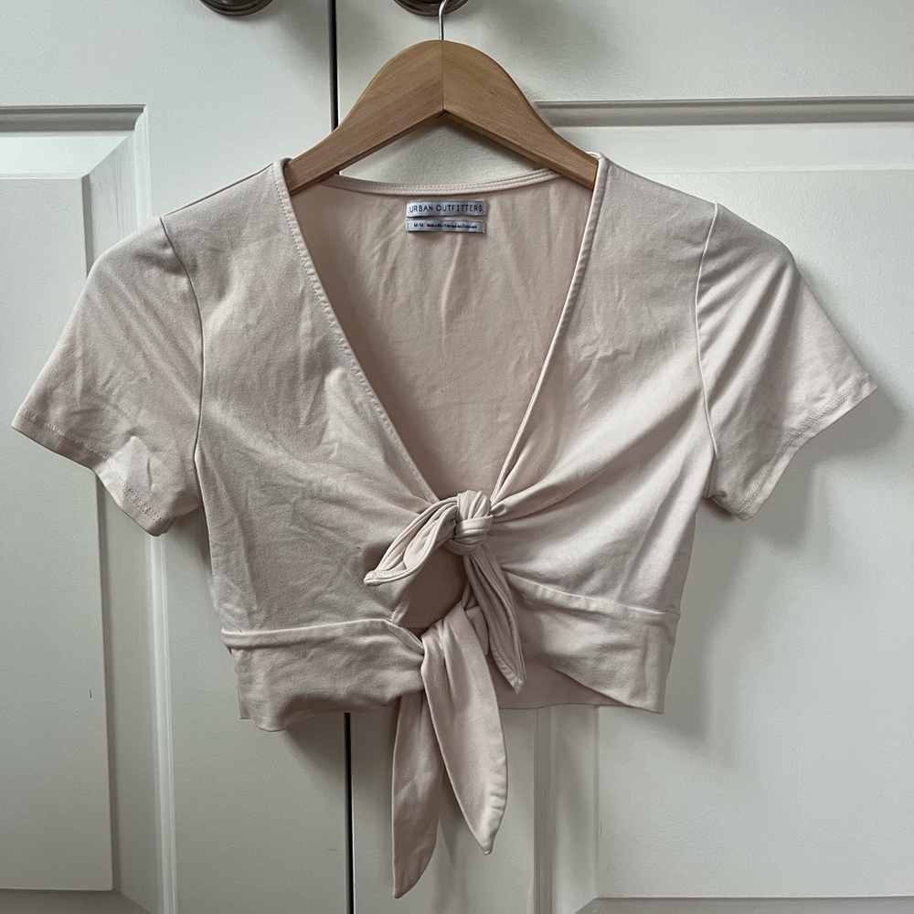 Urban Outfitters Ivory Tie Wrap Top